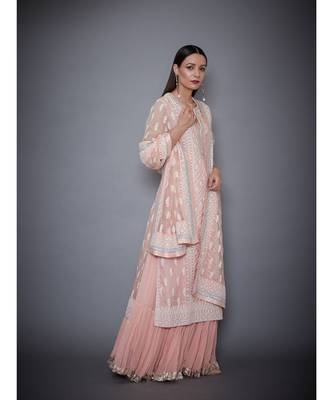 RI Pink Organza Kurta Set 3
