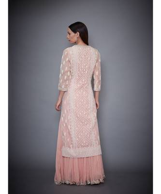 RI Pink Organza Kurta Set 4