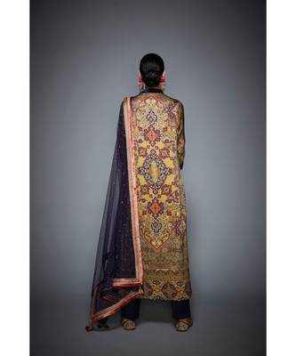 RI Green satin Sleeves Kurta Set 4
