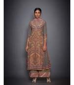 RI Peach Abstract Kurta Set