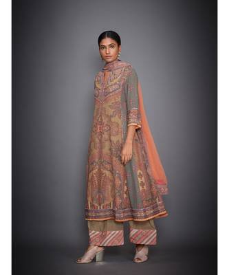 RI Peach Abstract Kurta Set 2
