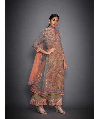 RI Peach Abstract Kurta Set 3