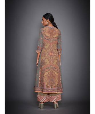 RI Peach Abstract Kurta Set 4