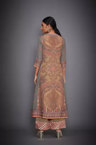 RI Peach Abstract Kurta Set