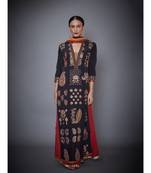Ri Ritu Kumar Black rayon Kurta With Palazzo And Dupatta