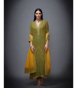 Ri Ritu Kumar Green chiffon Kurta With Pant & Dupatta