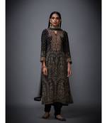  RI Black And Beige Embroidered Kurta Set