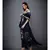 Ri Ritu Kumar Off White & Indigo Floral Ombre Cape With Inner, Leggings & Dupatta