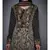 Ri Ritu Kumar Black & Beige Jamawar Kurta With Churidar & Dupatta