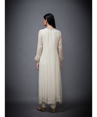 Ri Ritu Kumar white georgette Kurta With Churidar & Dupatta 5