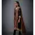 Ri Ritu Kumar Black satin Geometric Print Kurta With Churidar And Chunni