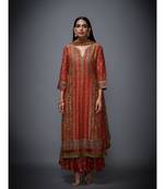 Ri Ritu Kumar Green cotton silk Kurta With Skirt & Dupatta