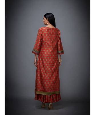 Ri Ritu Kumar Green cotton silk Kurta With Skirt & Dupatta 5