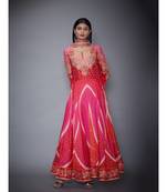 Ri Ritu Kumar Orange cotton silk Kurta With Churidar and Dupatta