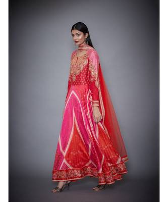 Ri Ritu Kumar Orange cotton silk Kurta With Churidar and Dupatta 2