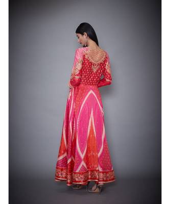 Ri Ritu Kumar Orange cotton silk Kurta With Churidar and Dupatta 4