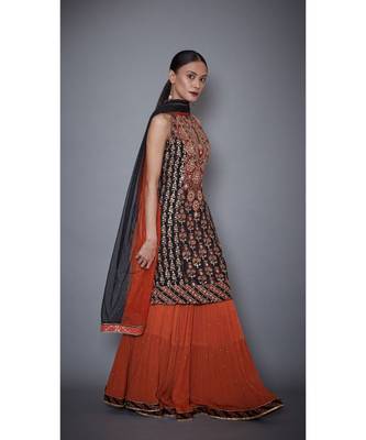  RI Black & Rust Embroidered Kurta Set 2