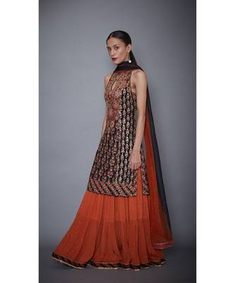  RI Black & Rust Embroidered Kurta Set 3