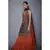 Ri Ritu Kumar Black & Rust Embroidered Kurta With Dupatta And Skirt