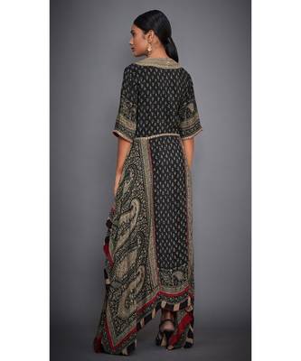 Ri Ritu Kumar Black Rayon Floral and tropical Kurti 4