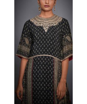 Ri Ritu Kumar Black Rayon Floral and tropical Kurti 5