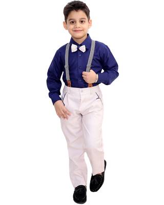 Purple plain cotton silk boys-suit 1