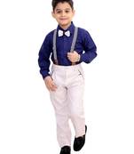 Purple plain cotton silk boys-suit