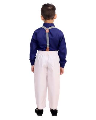 Purple plain cotton silk boys-suit 2