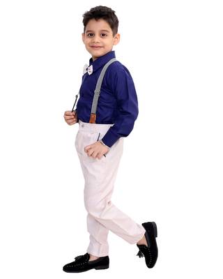 Purple plain cotton silk boys-suit 4