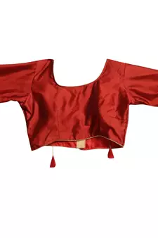 Red Woven Art Silk Saree With Blouse