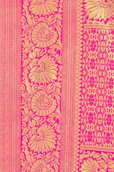Pink Woven Art Silk Saree With Blouse
