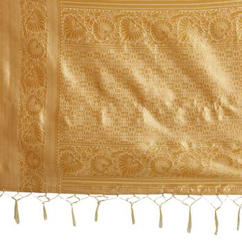 White Woven Art Silk Saree With Blouse 4