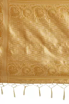 White Woven Art Silk Saree With Blouse