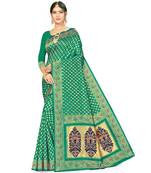 Green woven art  silk saree with blouse