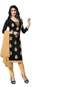 Black embroidered cotton salwar