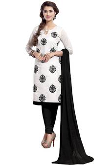 White embroidered cotton salwar