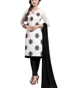 White embroidered cotton salwar