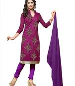 Purple embroidered cotton salwar
