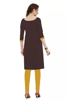 Brown embroidered cotton salwar