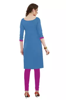 Blue embroidered cotton salwar