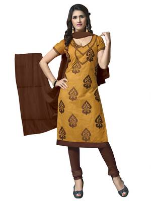 Mustard embroidered cotton salwar 1