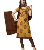 Mustard embroidered cotton salwar