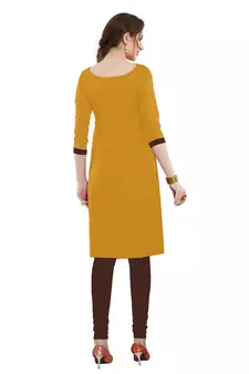 Mustard embroidered cotton salwar