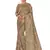 Beige woven silk blend saree with blouse