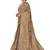 Beige woven silk blend saree with blouse