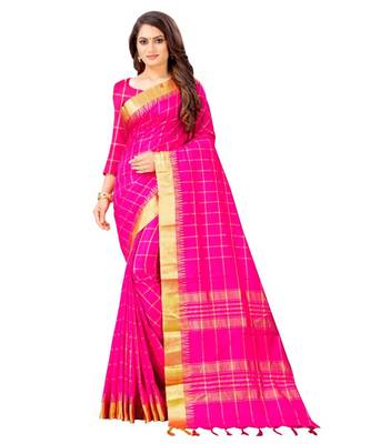 pink woven  saree with blouse 1
