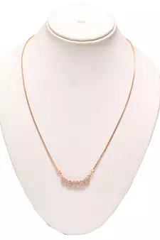 Heart shape white stone studded pendent with chain