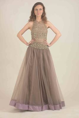  Grey hand embroidered skirt and blouse 1