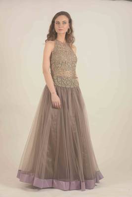  Grey hand embroidered skirt and blouse 3