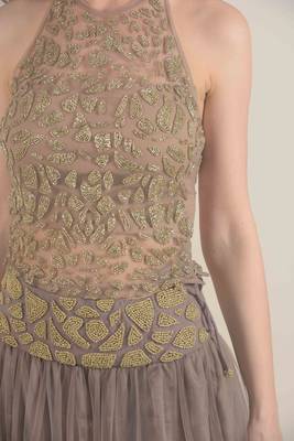 Grey hand embroidered skirt and blouse 6